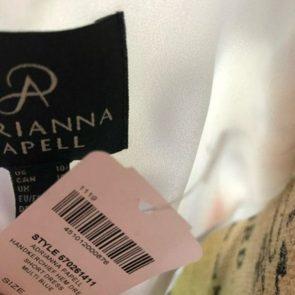 Adrianna Papell Floral Handkerchief Dress NWT 10 - Picture 6 of 6